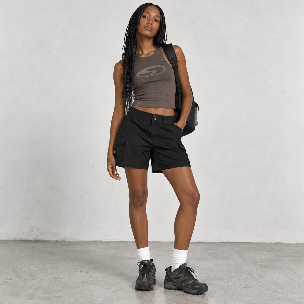 Eddie Bauer Summer Trail Womens Cargo Shorts Outdoor Black Nylon Size 10